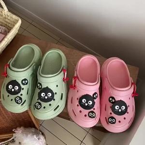 [Free Shipping] Small Charcoal Ball Clog Sandals Thick-Soled Height-Increasing Outdoor Wear Closed-Toe Slippers Womens Fashionable and Versatile Beach Sandals