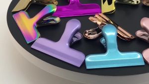 WH Vintage Binder Clip Metal Planner Clips Pink Red Gold Color Clamp Office Decorative Supplies
