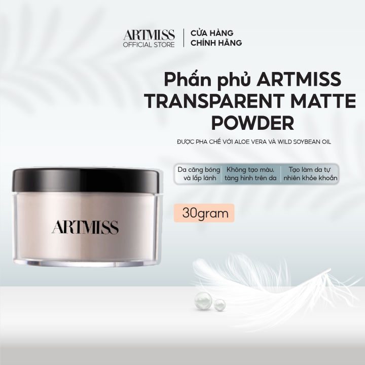 Phấn phủ ARTMISS TRANSPARENT MATTE POWDER kiểm soát dầu nhờn giúp giữ nền lâu trôi 30g