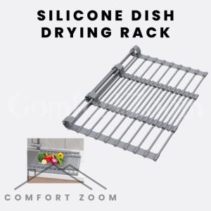 Adjustable Silicone Dish Drying Rack / Over Sink Dish Drainer Adjustable Size