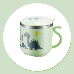 ถ้วยน้ำเด็กถ้วยใส่นมแก้วแบบมีหลอดถ้วยเด็กถ้วยน้ำยาบ้วนปากของขวัญ304สแตนเลส300มล. สำหรับเด็ก