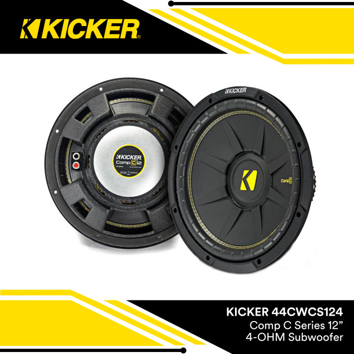 Kicker CompC 12-inch (30cm) subwoofer, Svc, 4ohm, RoHS Compliant (44CWCS124)