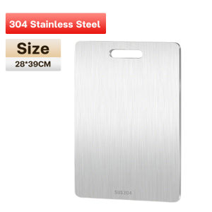 304 Stainless Steel Chopping Board Nano Level Antibacterial And Mildew Proof Kitchen Cutting Grain Fiber Surface stainless steel surface Double-sided Usable