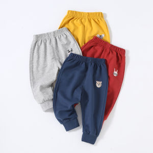 กางเกงเด็กผู้ชายเด็กผู้ชายฤดูใบไม้ร่วงกางเกงหลังลูกน้อยฤดูใบไม้ร่วงเด็กผู้ชายสบาย ๆ ผ้าฝ้ายเด็กทารกกางเกงด้านนอก