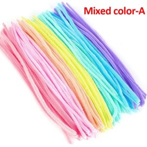 100Pcs New Glitter Chenille Stems Pipe Cleaners Colorful Plush Tinsel Stems Wired Sticks Kids Educational DIY Craft Toys Craft Supplies
