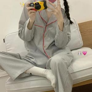 Purple Hearts Sweet Wind Loungewear Spring Autumn Long-sleeved Pajamas Womens Pyjamas Women Lingerie Young Girls Pajama Set Pj