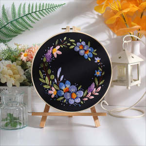 DIY Paket Sulam Tangan Set Menyulam Hand Embroidery Needle Kit Jahit Bordir Flower Bunga 2