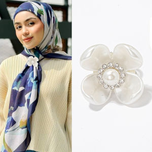 Set Bros Kerongsang Elegan Berlian Imitasi dan Mutiara