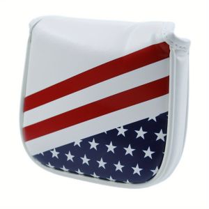 Golf American Flag Putter Head Cover Star Club Hat Cover Square Half Round Magnetic Closed Protective Cover