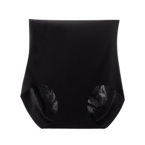 Seamless High Waist Silk Protein Panties Hip Lifting Tummy Control Underwear Anti-Bacteria Cotton Crotch Pants Plus Size Briefs