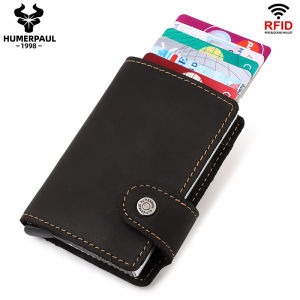 Dompet Pria Minimalis HumerPaul Genuine Leather Pop Up Card Holder