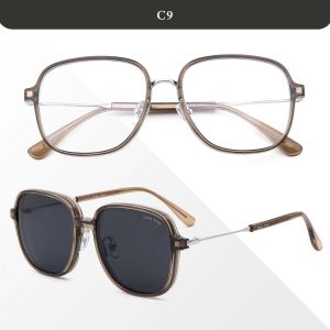 SSON TVTE Kacamata Clip On Kotak Polarized TR Metal Anti Blueray Photocromic Bluecromic TP1016