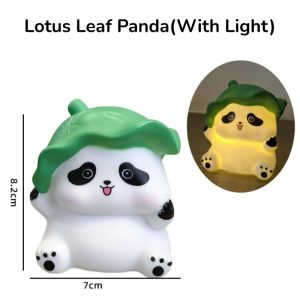 1 Piece Cartoon Cute Vinyl Panda LED Night Light Auto Dashboard Ornament Bedroom Lamp DIY Decoration Childrens Gift