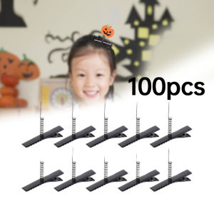 100Pcs Black Metal Hairpin Hair Clip Spring Clip Duckbill Clip for DIY Creative Headwear