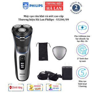 Máy cạo râu khô và ướt cao cấp thương hiệu Hà Lan Philips S3206/09 - Hàng chính hãng bảo hành 24 tháng