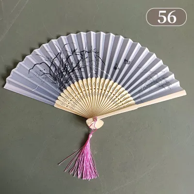 {SG} Foldable Fan Floral Folding Fan Dance Hand Held Silk Fan Bamboo Hand Held
