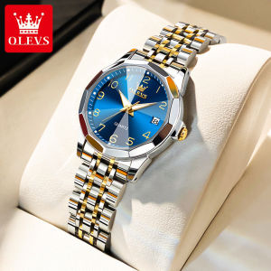 OLEVS 9970 Stainless Steel Band Watches For Women Waterproof Quartz Fashion Women Wristwatches Calendar