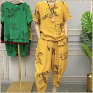 ชุดผ้าชีฟอง เรียบง่ายและมีความสามารถ สะดวกสบาย ชุดสูทแฟชั่น ชุดสองชิ้น โชว์ฮาเร็ม ผู้หญิงที่มีประสบการณ์