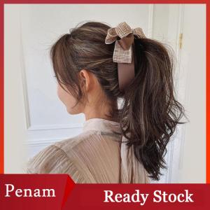 [PAM] 2022 New Ribbon Bow Banana Clip Cute Hair Pins Barrette Women Hair Accessories Fashion Solid Color Elegant Hair Claw