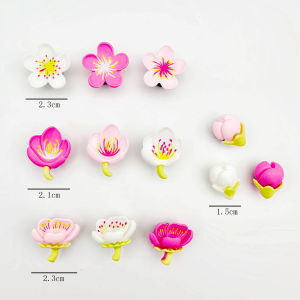 12Pcs Candy Colored Cherry Blossom Crocs Jibbitz Charms Detachable Resin Shoe Buckle Decoration for Crocs
