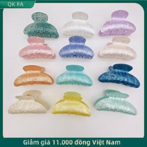QK FA ✨ Clip tóc cổ điển cho cô gái Claw Clip mới bằng đá cẩm thạch kết cấu barrette cá mập clip cho phụ nữ tóc phụ kiện