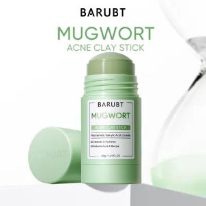 (in stock)BARUBT Mugwort Acne Clay Mask Stick Mud Clay Mask Cleanses Pores Blackheads Relieves Redness Clay Stick 40gNiacinamide Bright BoostWhitening Pink Mask Stick even skin tone/reduce pores/smoother/softer/ more radiant skin Whitening
