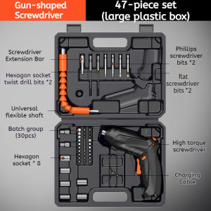 Electric Screwdriver Set 47pcs – Rechargeable Power Screwdriver Kit with Bits & Accessories