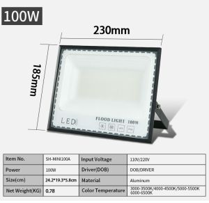 MISN 100W 200W 500W LED Flood Light Outdoor Waterproof 220V Street Lamp IP66 Control Induction Floodlight