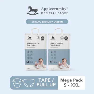 [Mega 2 Packs] Applecrumby SlimDry EasyDay Diapers