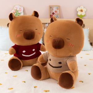 BEIBEI Sweater Capybara Plush Toy Soft Fluffy Capybara Stuffed Doll Capybara Doll Brown Capybara Cotton Doll Christmas Gift