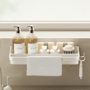 SPARAK Dishcloth Holder Kitchen Organizer Rack Sponge Storage Faucet Storage Sponge Holder Multifunctional Drain Rack Kitchen