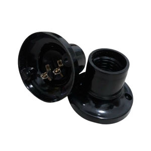 FITTING PLAFON BULAT E27 HITAM TEMPEL BAKELITE PREMIUM CEILING LAMP HOLDER