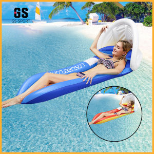 Inflatable Floating Row 150x78cmSummer Pool Beach Sun Bathing Hammock For Swimming Air Cushion With canopy
