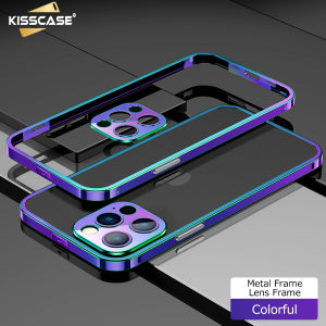 【Metal Lens Film+ Frame】 KISSCASE Aluminum Luxury Frame Metal Lens Protection Phone Case For iPhone 14 Pro Max 14 Plus 13 12 mini 11 Pro Max Stainless Steel Shockproof Cover