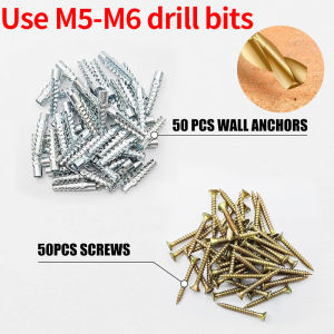 MLADEN 50/100/200 Sets Steel Expansion Tube Pipe Self-Tapping Screw Metal Expansion Bolts Wall Anchor