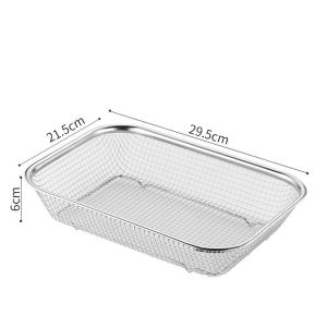 Keranixy Stainless Steel Strainer Basket Large Mesh Sink Washing Container Food Residue Separate Organizer Bakul Sayur