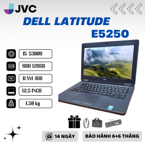 Laptop xách tay Giá rẻ DELL LATITUDE E5250 I5-5300U / RAM 4GB / SSD 128GB / MÀN 12.5 LED / VGA INTEL HD GRAPHIC 5500 pin 70%