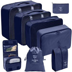 【SG Seller】 8 Pcs Set Travel luggage Organizer Clothes Luggage Packing Cubes Clothing Sorting Packages Organizer Box