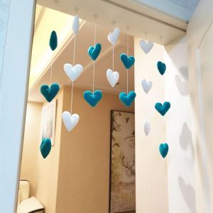 ZYJC Hole-free Easy Use Heart Shaped High Beauty Girls Room Decor Curtain Partition Door Curtain Ornaments Home Decor Door Hanging Curtain Love Hearts Pendant