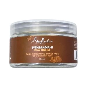 SheaMoisture Even and Radiant Face Pads For Uneven Skin Tone and Dark Spots Daily Exfoliating Toner Pads With Raw Honey 30 Count