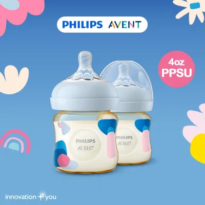 Philips AVENT 4oz Natural PPSU Premium Baby Bottle 2-pack
