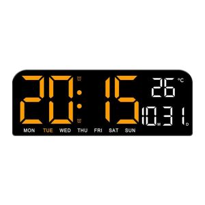 OWMXZL Wall-mounted Electronic Wall Clock Temperature Multi-functional Digital LED Clocks 12/24H Display Table Clock for Bedroom