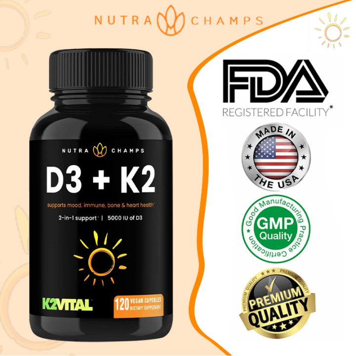 NutraChamps Vitamin K2 MK7 at Vitamin D3 Dietary Supplement Kapaki
