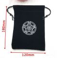 Pouch Tarot - Kantong Kartu Tarot Hitam Logo Magic Circle / Pouch Kartu Tarot Beludru Motif. 