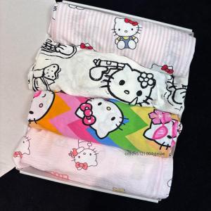 Anime Hello Kitty Womens Pajama Pants Kawaii Sanrio Cartoon Fashion Print Casual Colorful Pants Loose Girls Student Home Wear