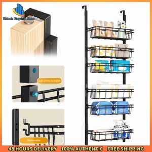 Vktech Modern 6-Tier Over The Door Storage Organizer with Removable Spice Racks for Kitchen and Home Use