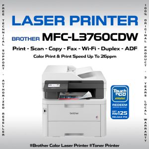 Brother MFC-L3760CDW A4 Office Color LED Laser Printer | WiFi & Phone Print | Duplex | ADF | 26ppm
