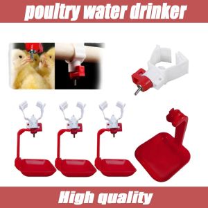 5PCS Poultry Water Drinker Automatic Chicken Drinkers Hanger Automatic Chicken Water Nipples Drinker Poultry Water Drinker No Cup