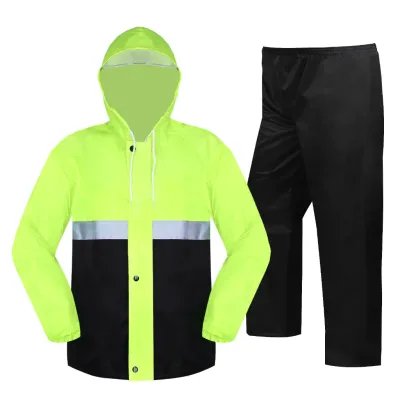 TIMSOT Raincoat set Motorcycle Raincoat with Face Shield Heavy Rain Grade Waterproof Double Reflective Strips Windproof