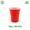 JKM 50pcs Red Cups 12oz For Beer Pong Party Drinking Cup. 